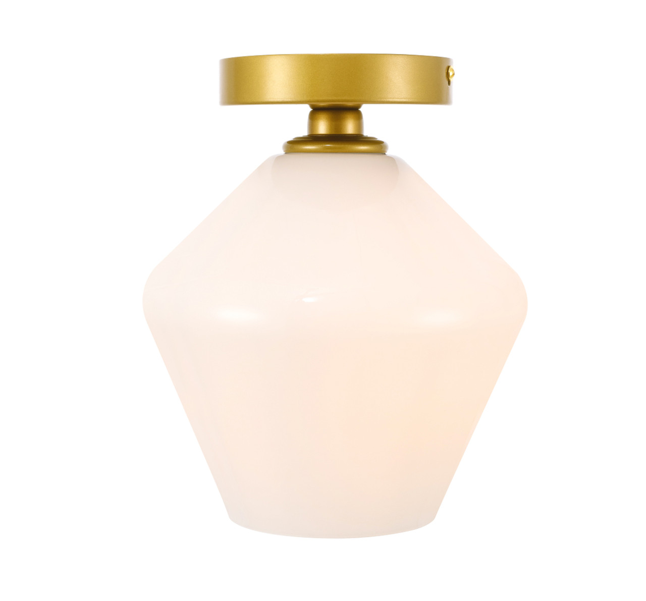 Living District LD2255BR Gene 1 light Brass and Frosted white glass Flush mount