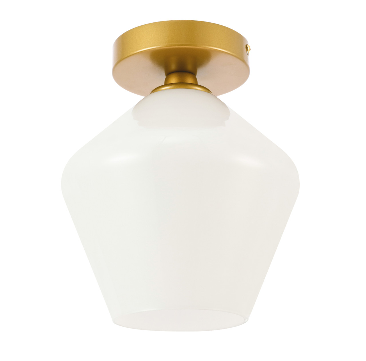 Living District LD2255BR Gene 1 light Brass and Frosted white glass Flush mount