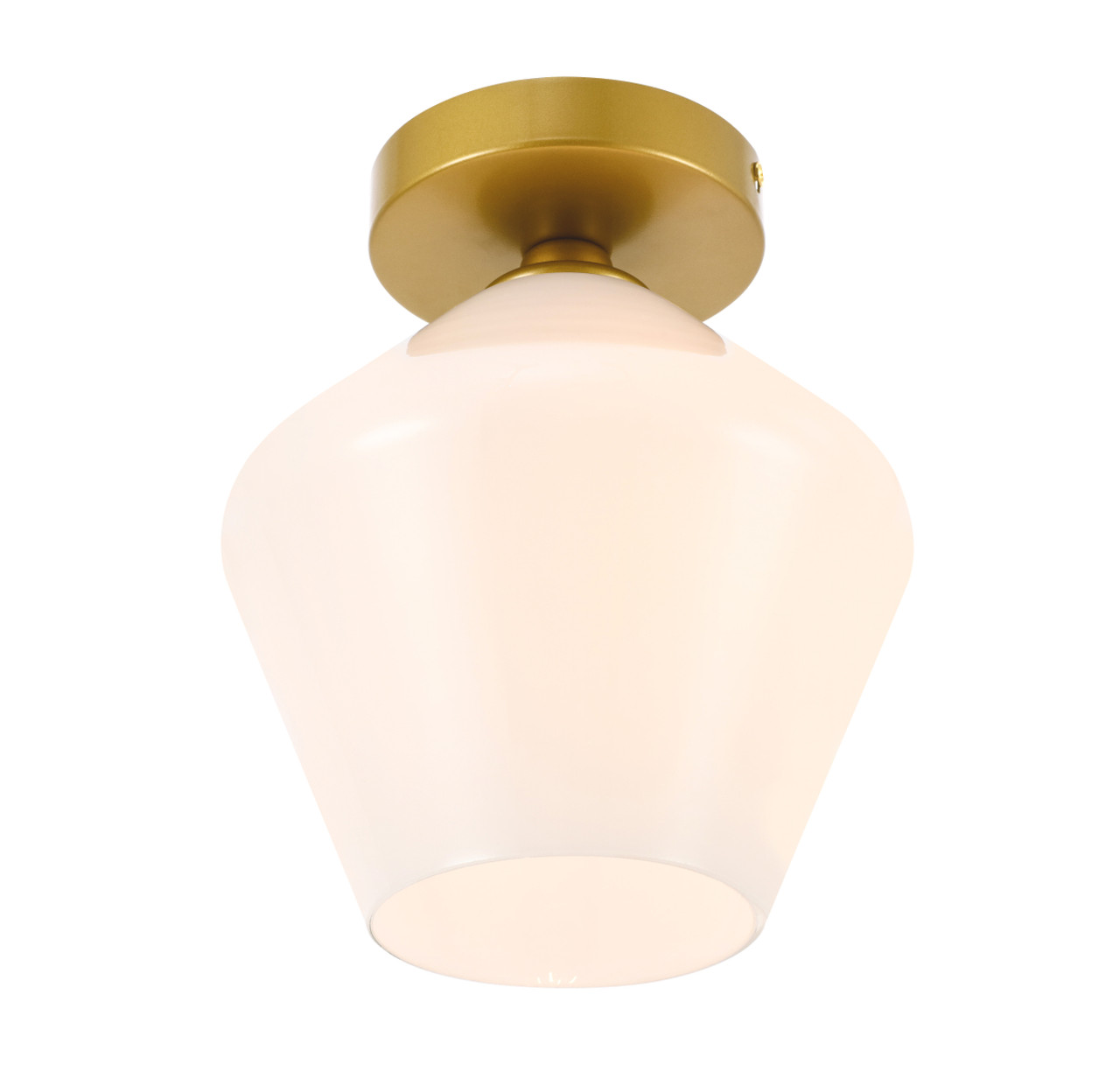 Living District LD2255BR Gene 1 light Brass and Frosted white glass Flush mount