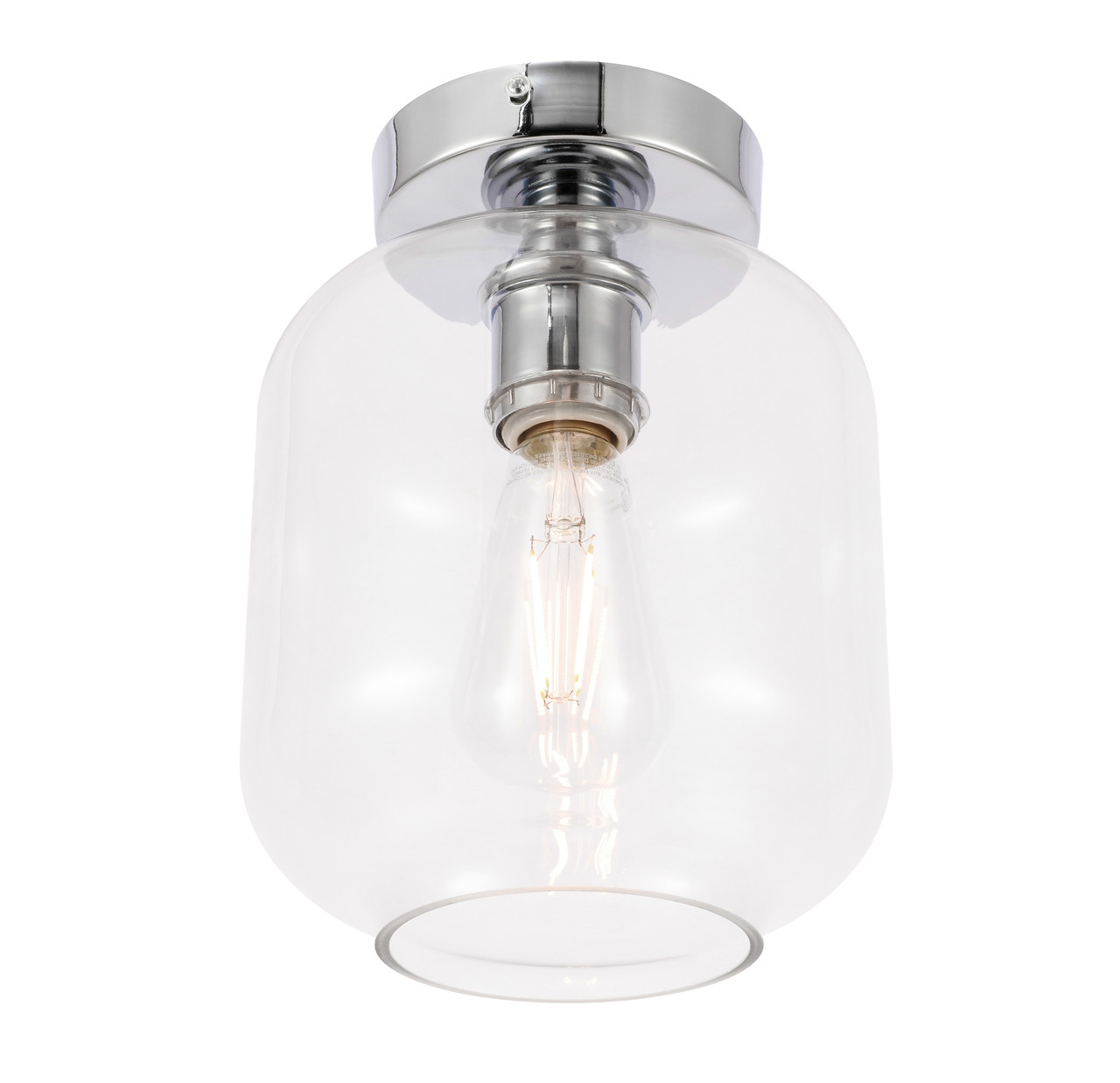 Living District LD2270C Collier 1 light Chrome and Clear glass Flush mount