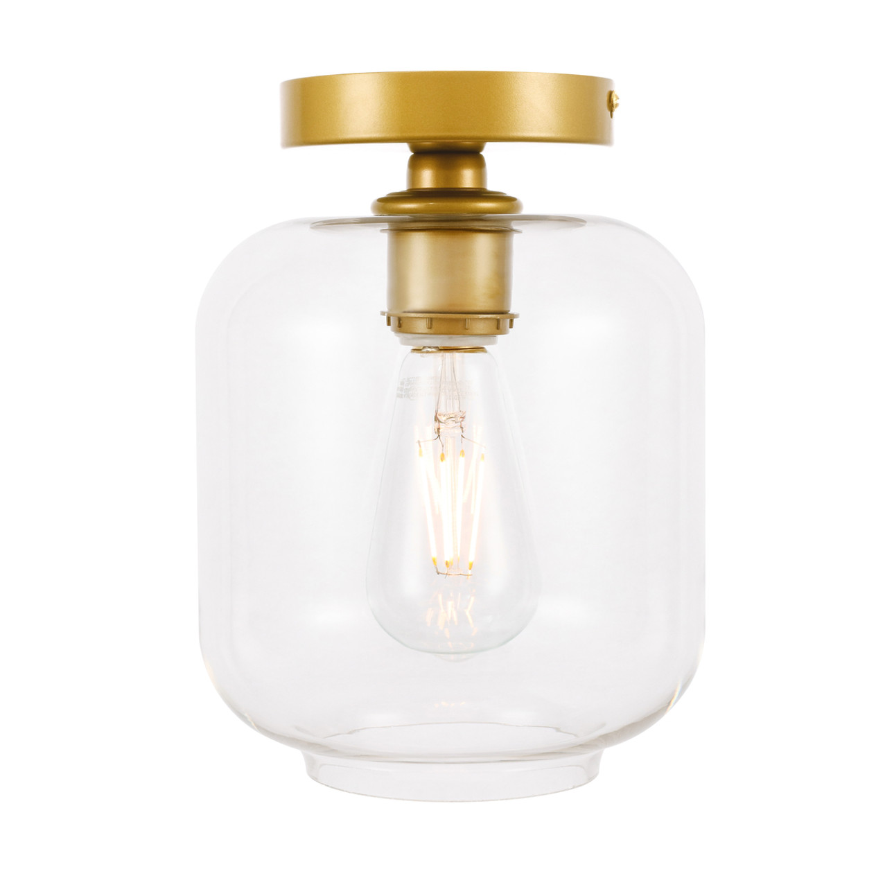 Living District LD2270BR Collier 1 light Brass and Clear glass Flush mount