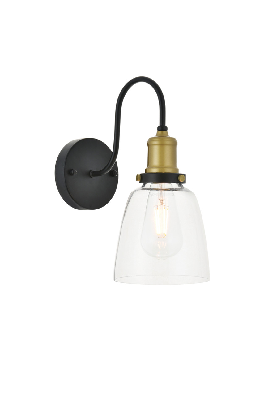 Living District LD4013W6BRB Felicity 1 light brass and black Wall Sconce