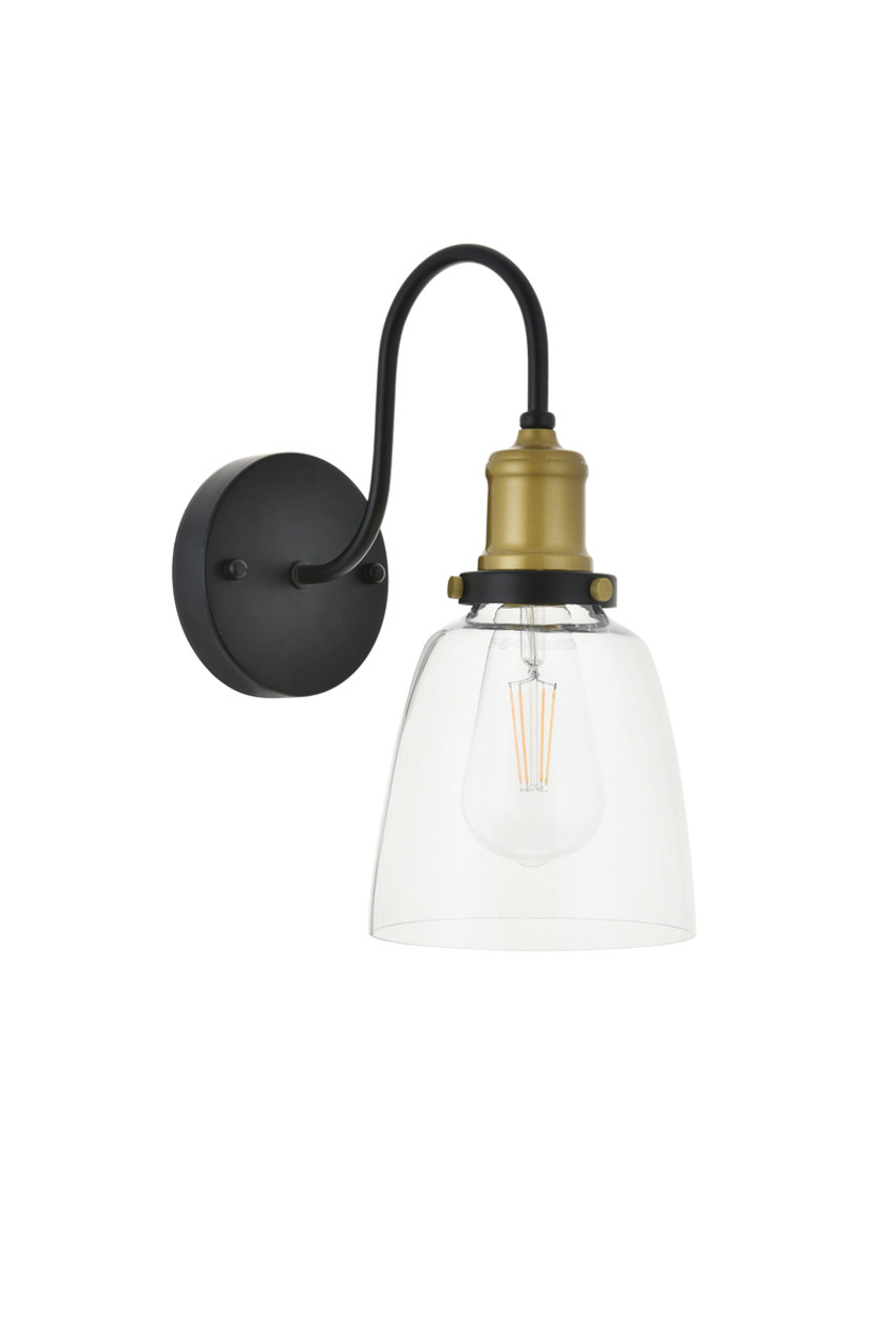 Living District LD4013W6BRB Felicity 1 light brass and black Wall Sconce