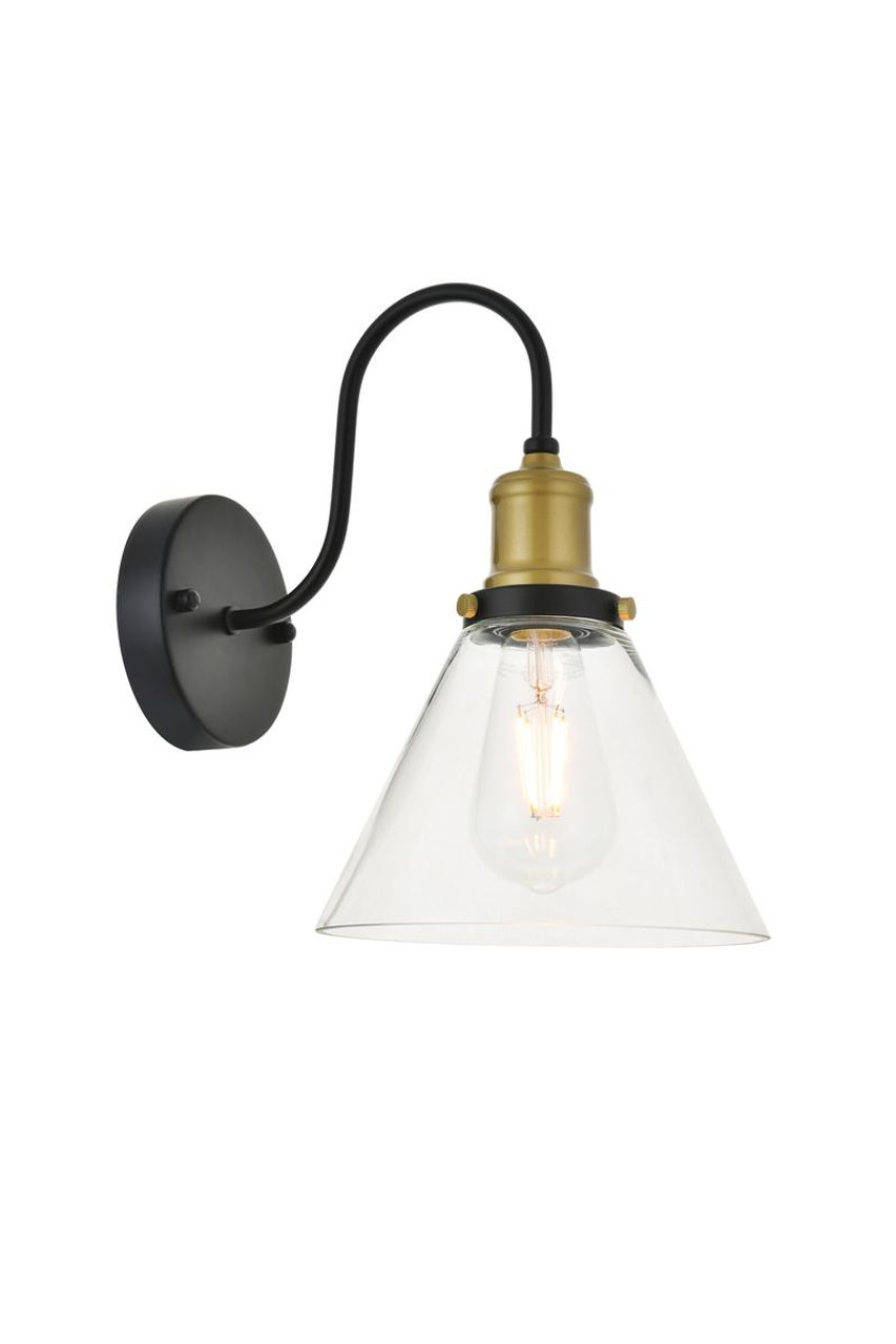 Living District LD4017W7BRB Histoire 1 light brass and black Wall Sconce