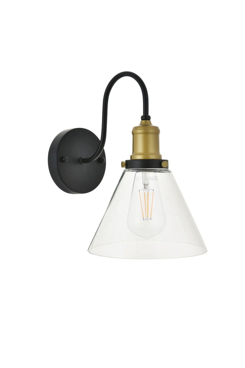 Living District LD4017W7BRB Histoire 1 light brass and black Wall Sconce