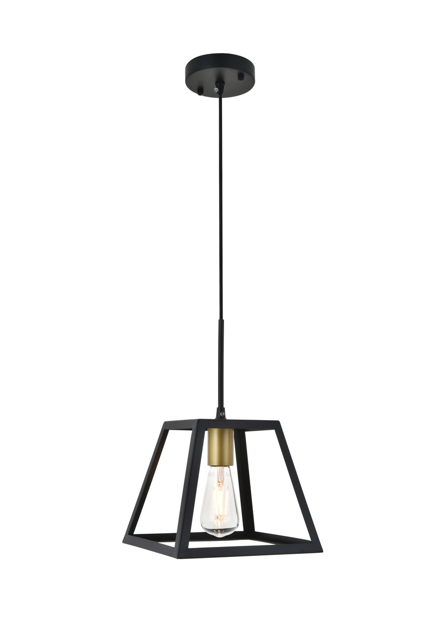 Living District LD4061D10BRB Resolute 1 light brass and black Pendant