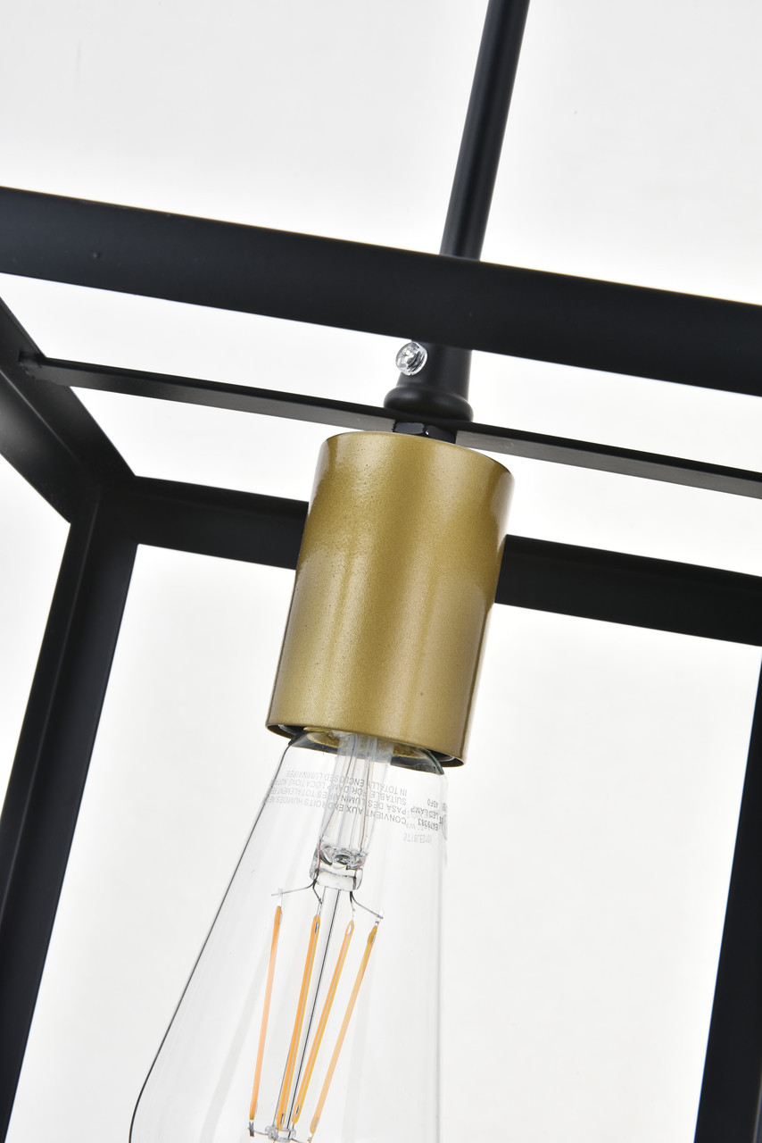 Living District LD4063D8BRB Resolute 1 light brass and black Pendant