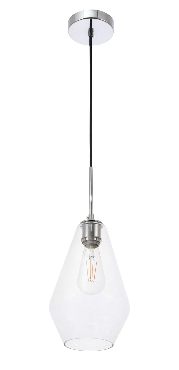 Living District LD2260C Gene 1 light Chrome and Clear glass pendant