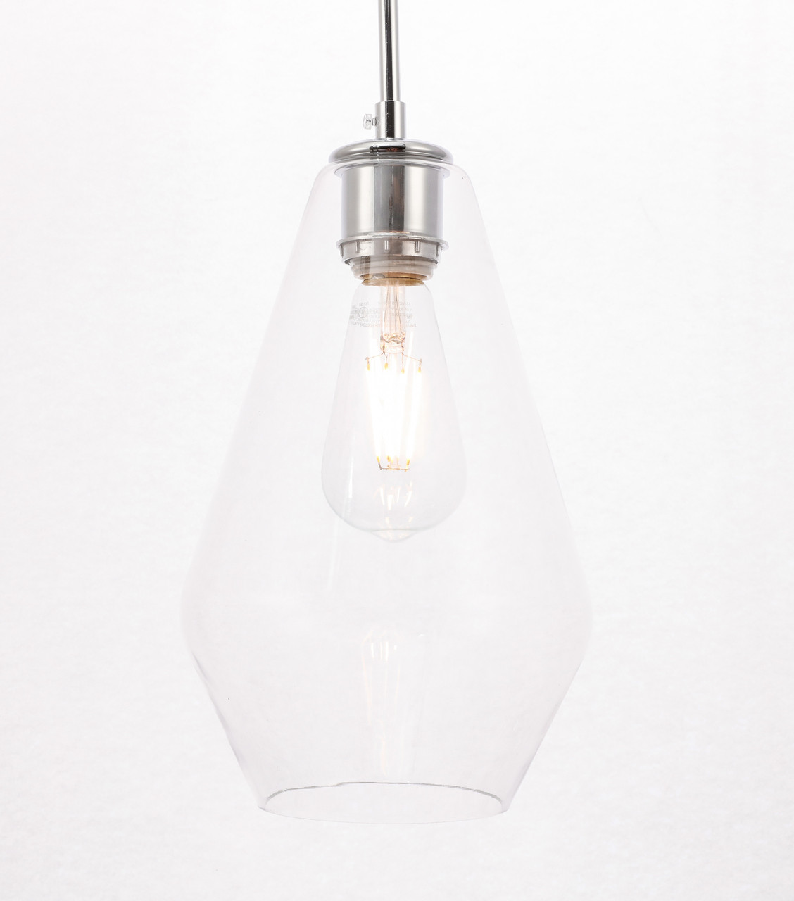 Living District LD2260C Gene 1 light Chrome and Clear glass pendant