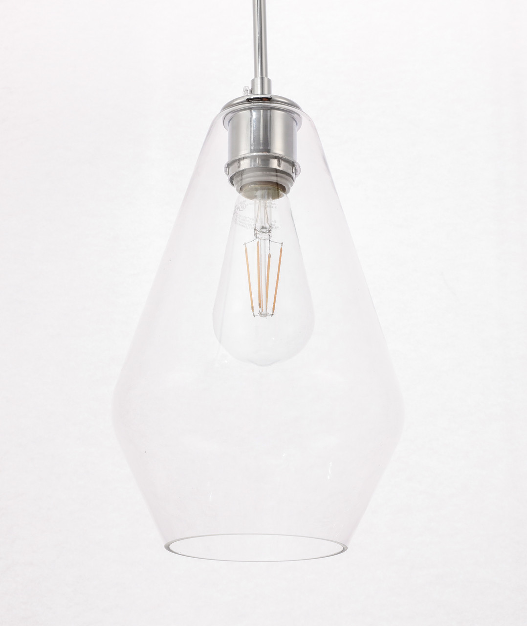 Living District LD2260C Gene 1 light Chrome and Clear glass pendant