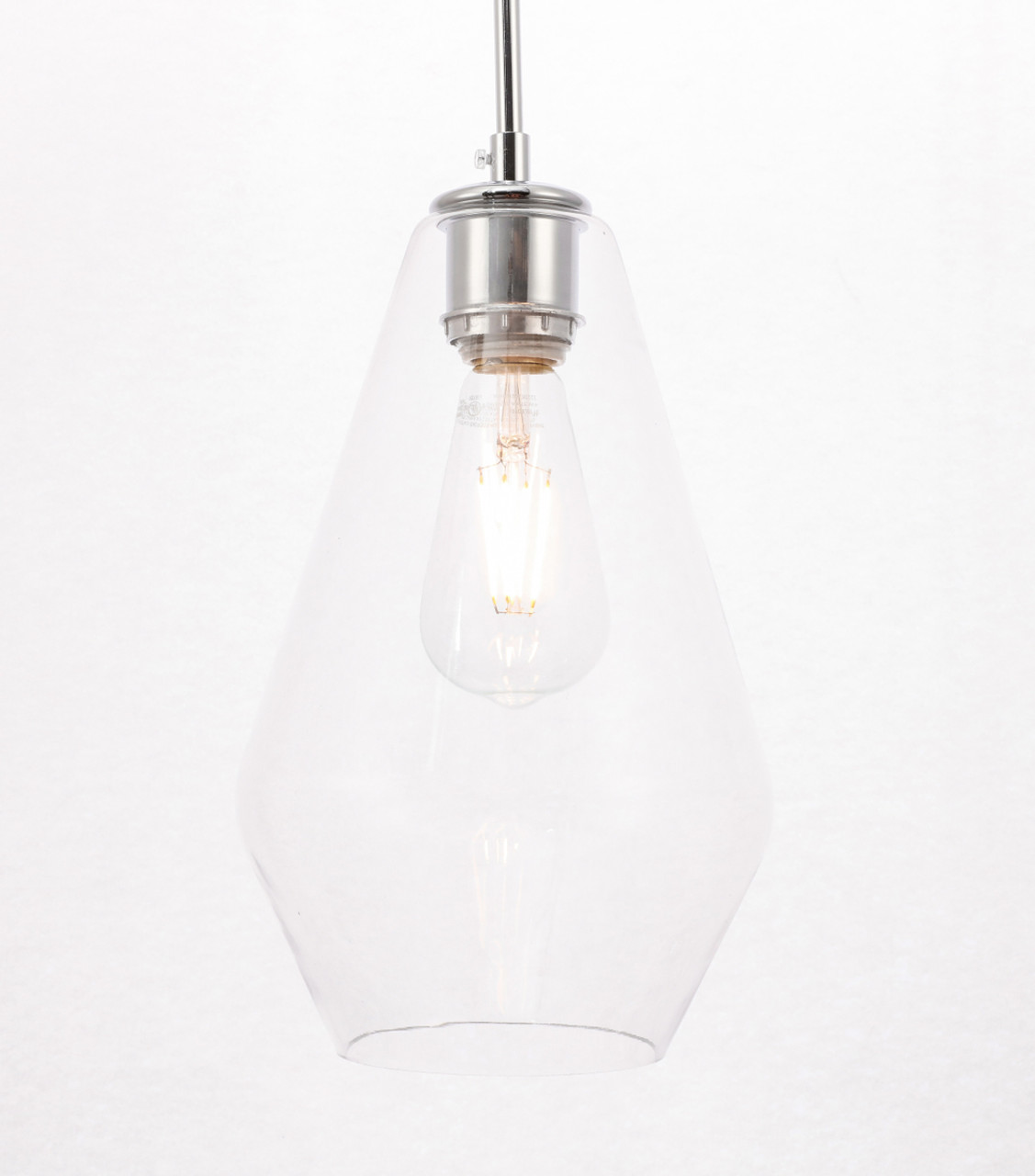 Living District LD2260C Gene 1 light Chrome and Clear glass pendant