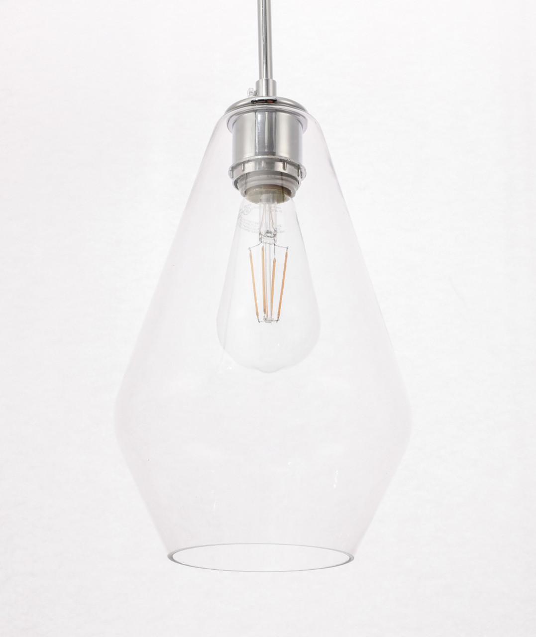 Living District LD2260C Gene 1 light Chrome and Clear glass pendant