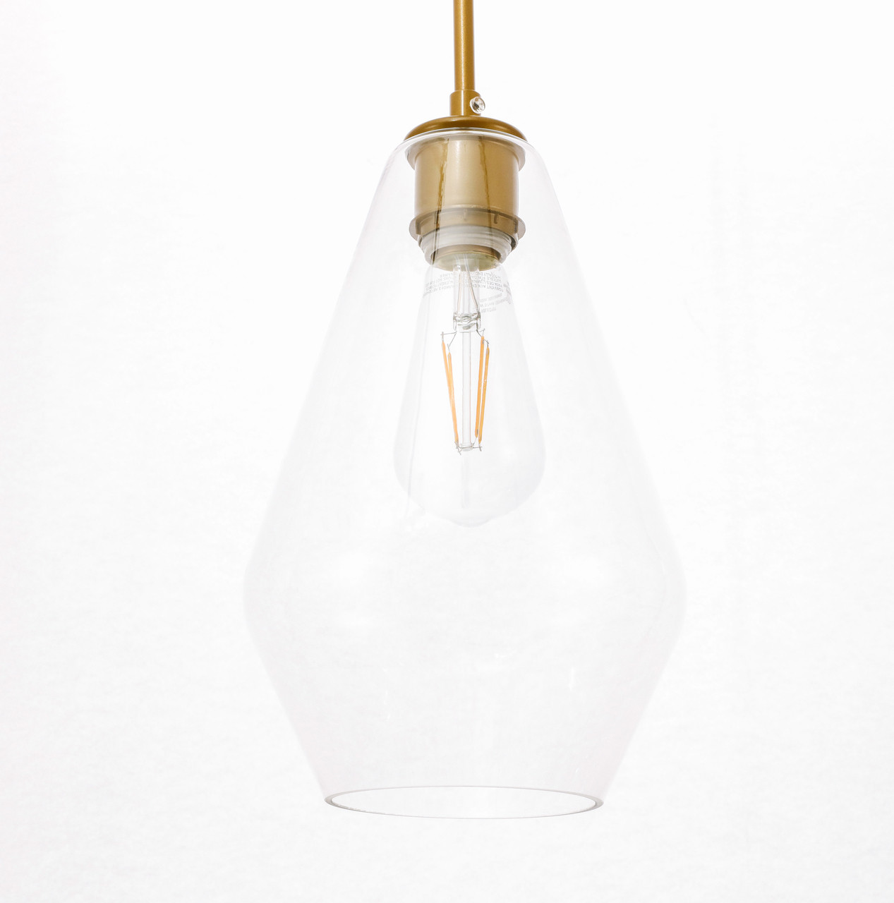 Living District LD2260BR Gene 1 light Brass and Clear glass pendant