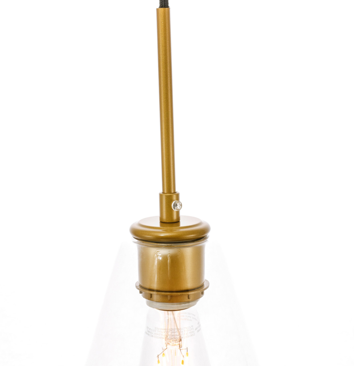 Living District LD2260BR Gene 1 light Brass and Clear glass pendant