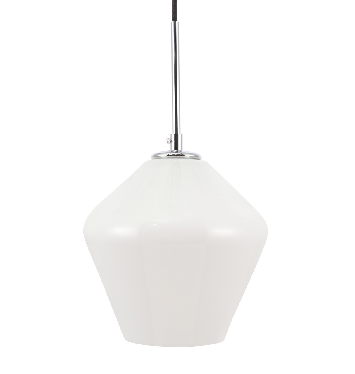 Living District LD2257C Gene 1 light Chrome and Frosted white glass pendant