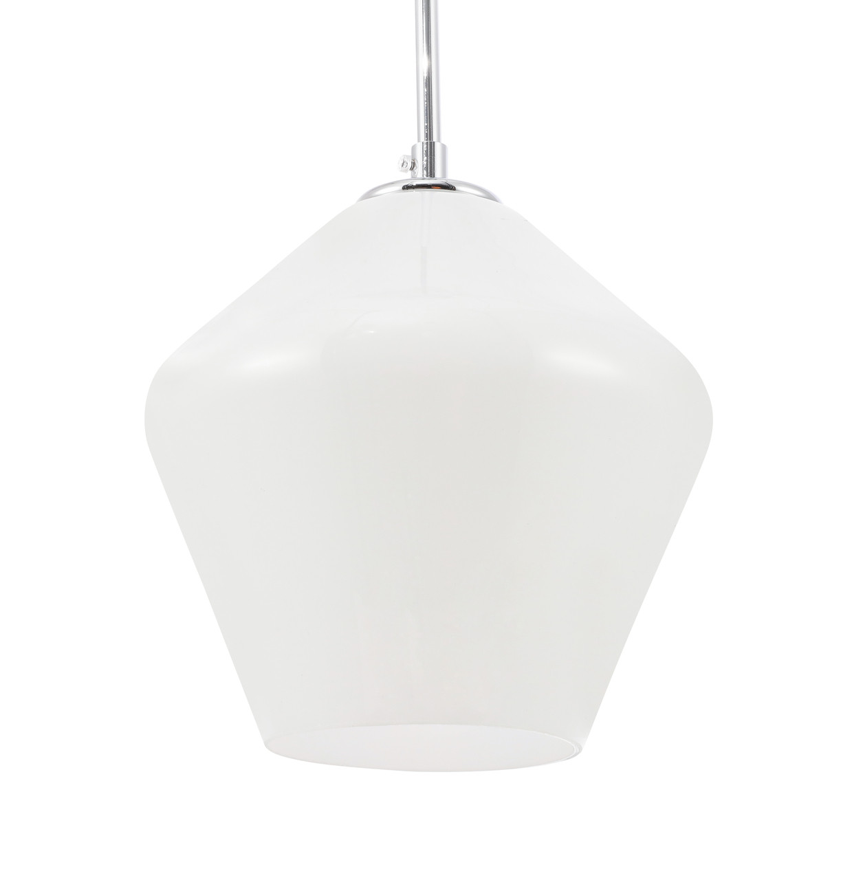 Living District LD2257C Gene 1 light Chrome and Frosted white glass pendant