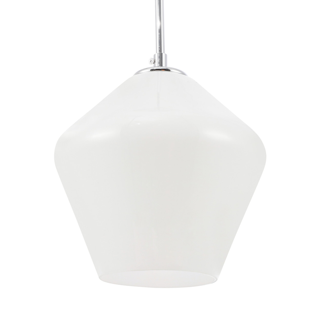 Living District LD2257C Gene 1 light Chrome and Frosted white glass pendant