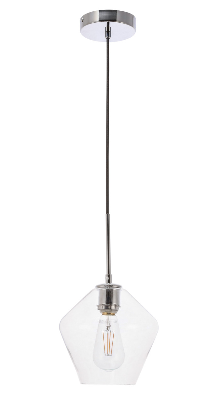 Living District LD2256C Gene 1 light Chrome and Clear glass pendant