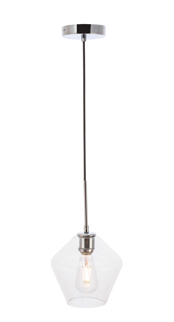 Living District LD2256C Gene 1 light Chrome and Clear glass pendant