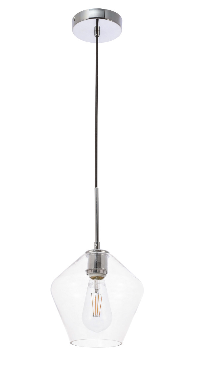 Living District LD2256C Gene 1 light Chrome and Clear glass pendant