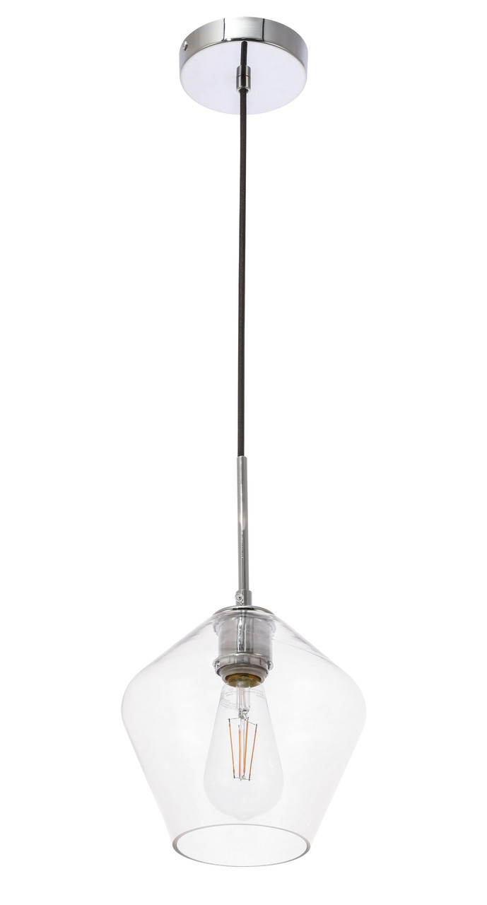 Living District LD2256C Gene 1 light Chrome and Clear glass pendant