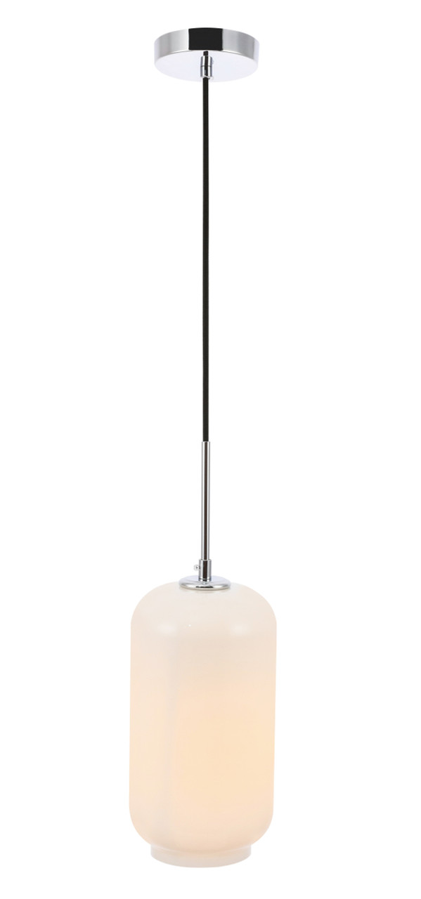 Living District LD2277C Collier 1 light Chrome and Frosted white glass pendant