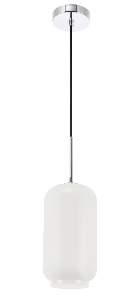 Living District LD2277C Collier 1 light Chrome and Frosted white glass pendant