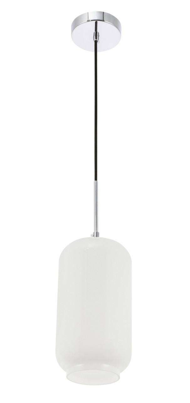 Living District LD2277C Collier 1 light Chrome and Frosted white glass pendant