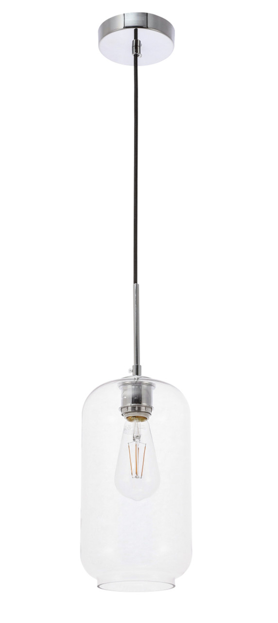 Living District LD2276C Collier 1 light Chrome and Clear glass pendant