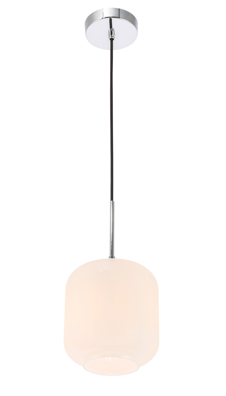 Living District LD2273C Collier 1 light Chrome and Frosted white glass pendant