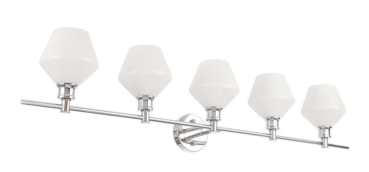 Living District LD2325C Gene 5 light Chrome and Frosted white glass Wall sconce Living District LD2325C Gene 5 light Chrome and Frosted white glass Wall sconce