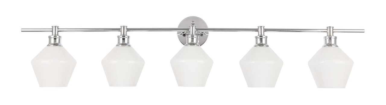 Living District LD2325C Gene 5 light Chrome and Frosted white glass Wall sconce Living District LD2325C Gene 5 light Chrome and Frosted white glass Wall sconce