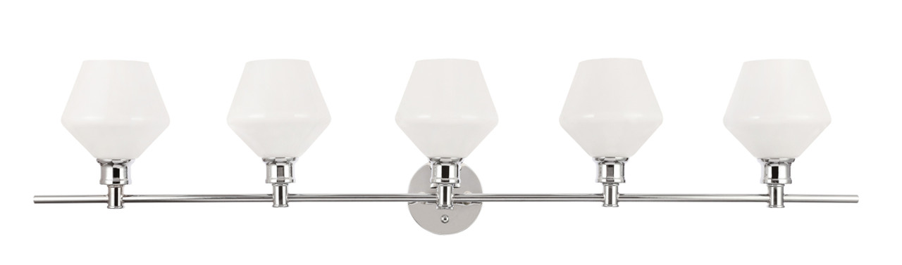 Living District LD2325C Gene 5 light Chrome and Frosted white glass Wall sconce