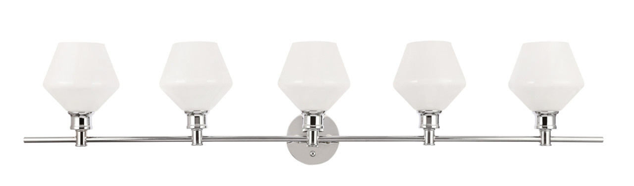 Living District LD2325C Gene 5 light Chrome and Frosted white glass Wall sconce Living District LD2325C Gene 5 light Chrome and Frosted white glass Wall sconce