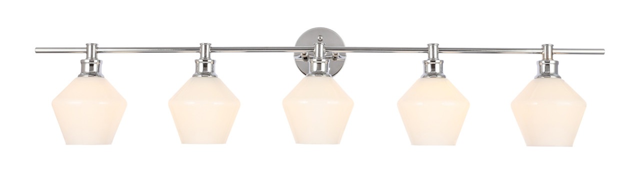 Living District LD2325C Gene 5 light Chrome and Frosted white glass Wall sconce