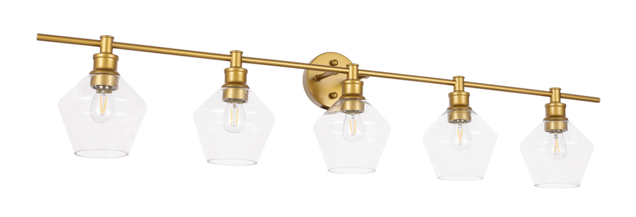 Living District LD2324BR Gene 5 light Brass and Clear glass Wall sconce