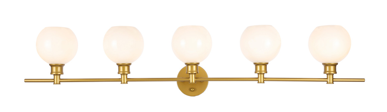 Living District LD2327BR Collier 5 light Brass and Frosted white glass Wall sconce