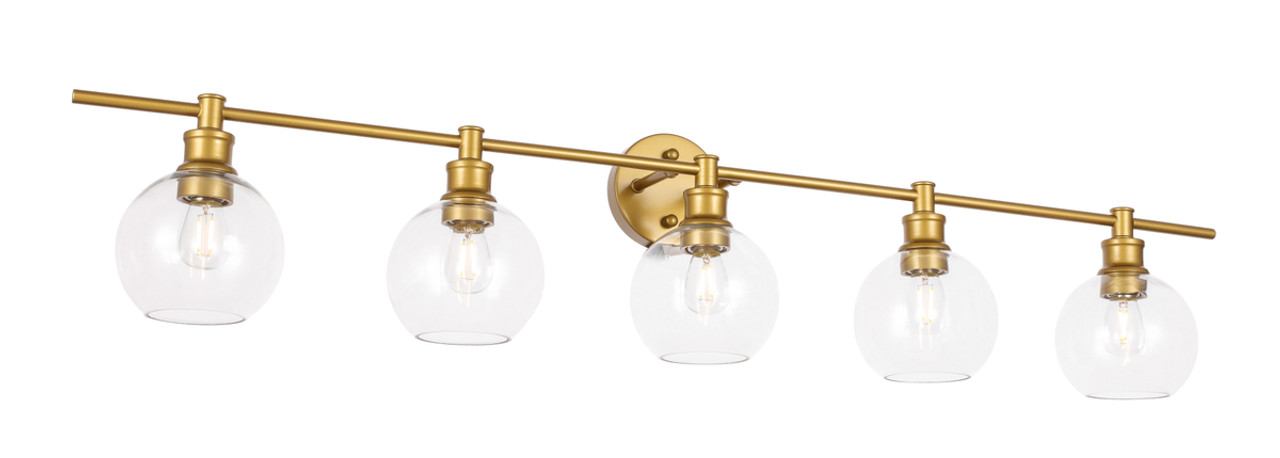 Living District LD2326BR Collier 5 light Brass and Clear glass Wall sconce