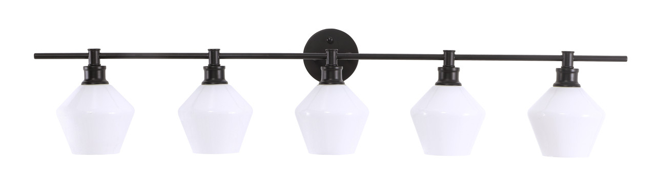 Living District LD2325BK Gene 5 light Black and Frosted white glass Wall sconce