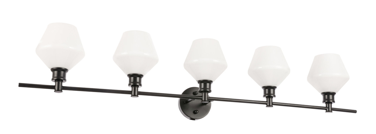 Living District LD2325BK Gene 5 light Black and Frosted white glass Wall sconce