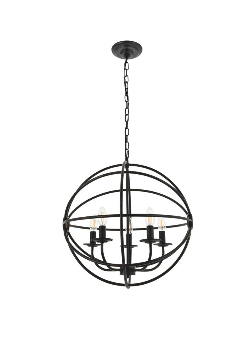 Living District LD4006D20DB Octavia 5 light dark brown Pendant