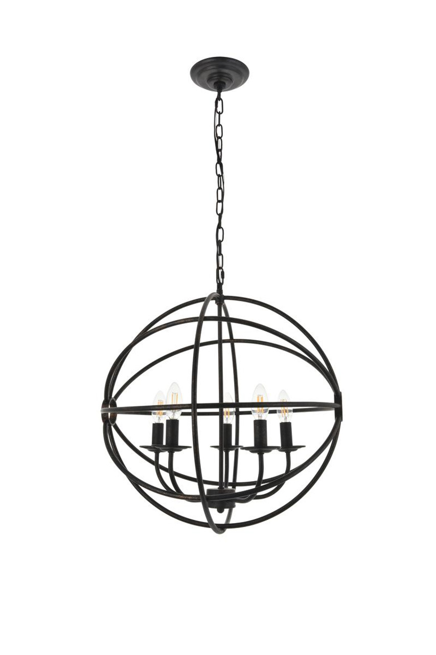 Living District LD4006D20DB Octavia 5 light dark brown Pendant