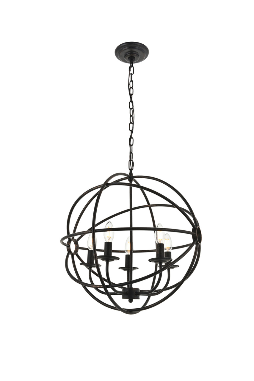 Living District LD4006D20DB Octavia 5 light dark brown Pendant