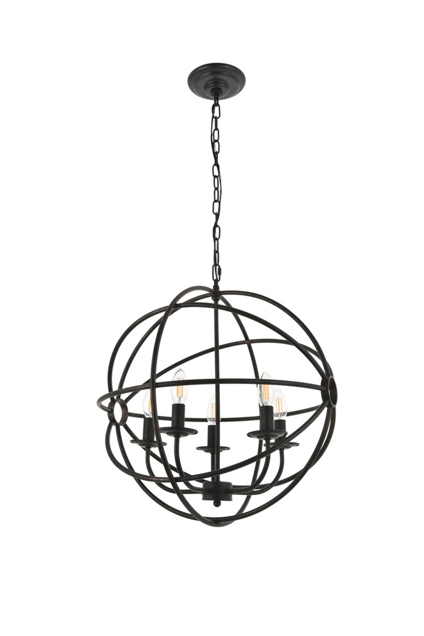 Living District LD4006D20DB Octavia 5 light dark brown Pendant