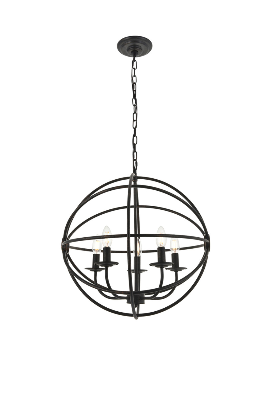 Living District LD4006D20DB Octavia 5 light dark brown Pendant