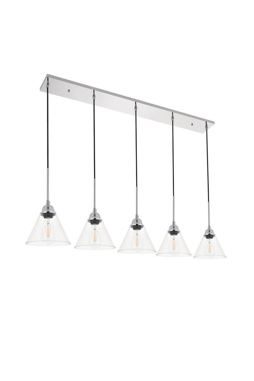 Living District LD4017D48C Histoire 5 light chrome Pendant