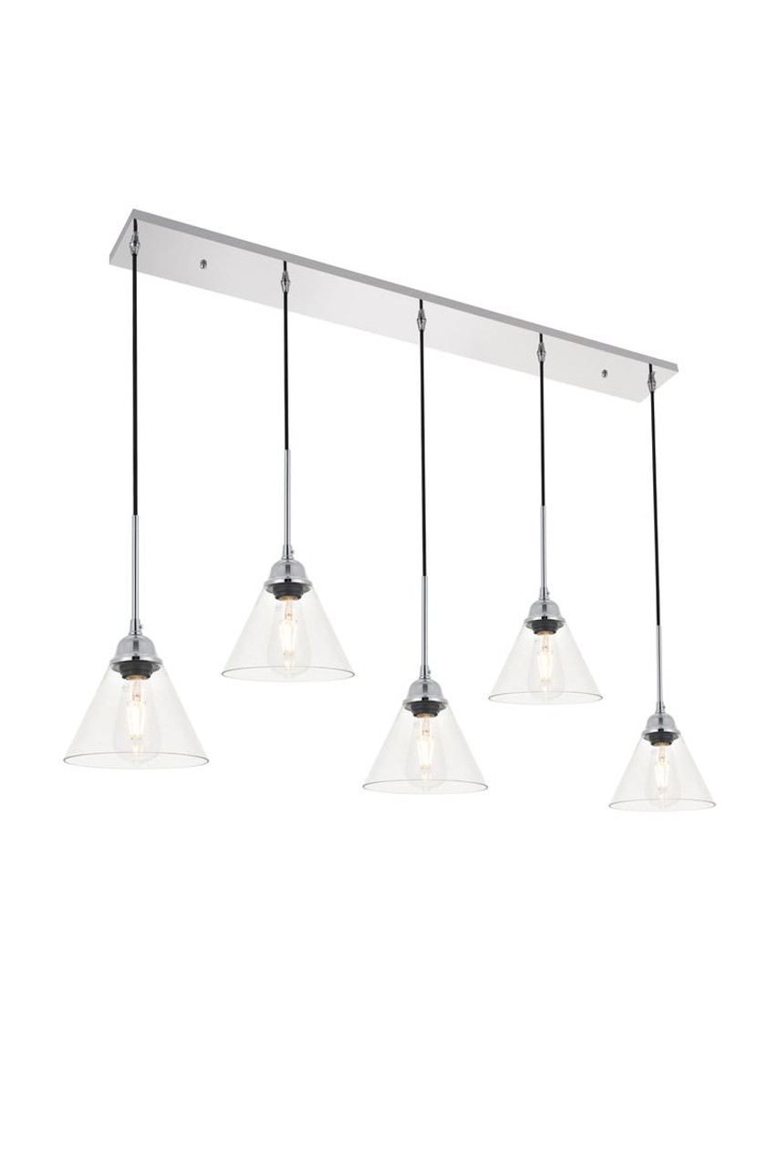 Living District LD4017D48C Histoire 5 light chrome Pendant