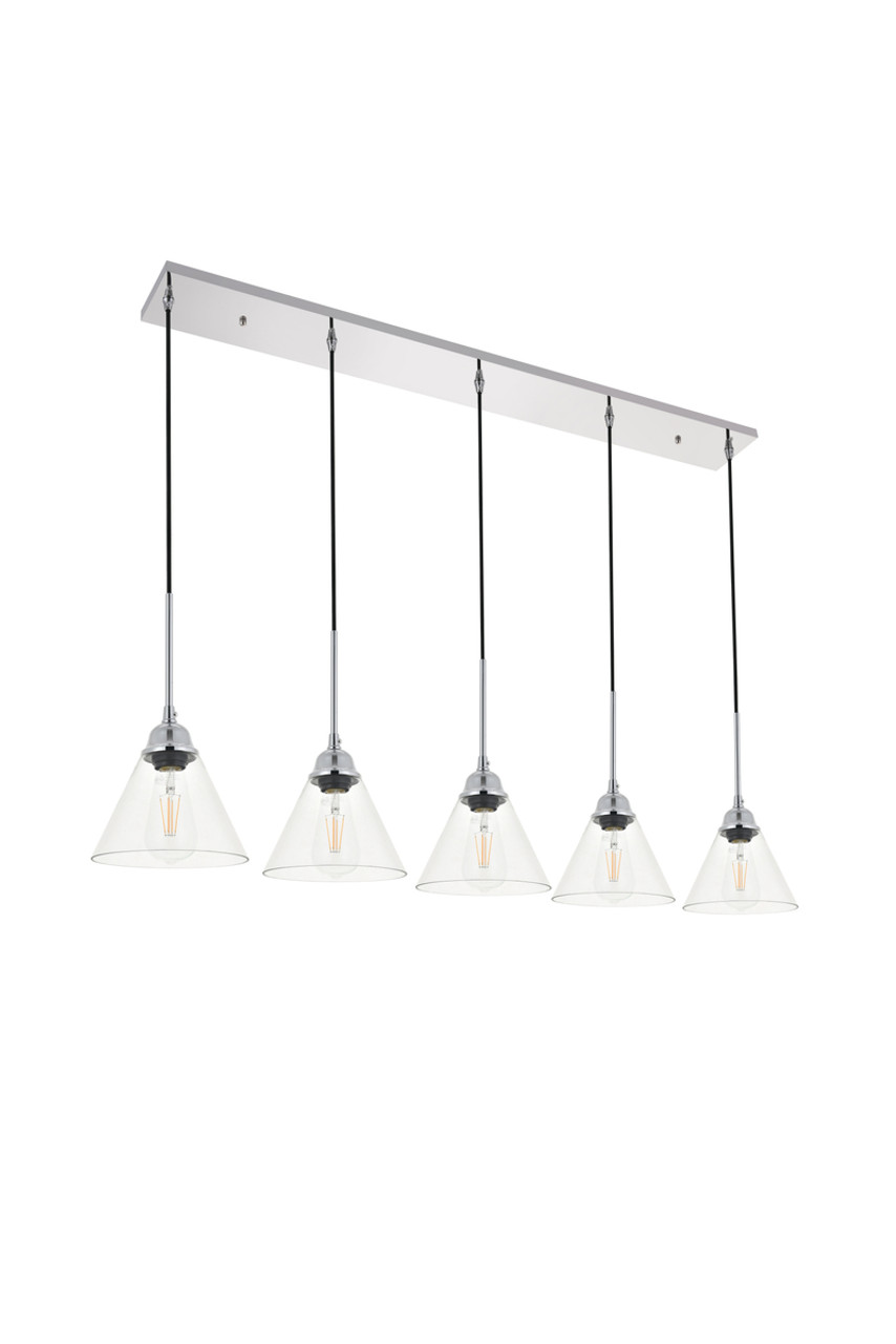 Living District LD4017D48C Histoire 5 light chrome Pendant