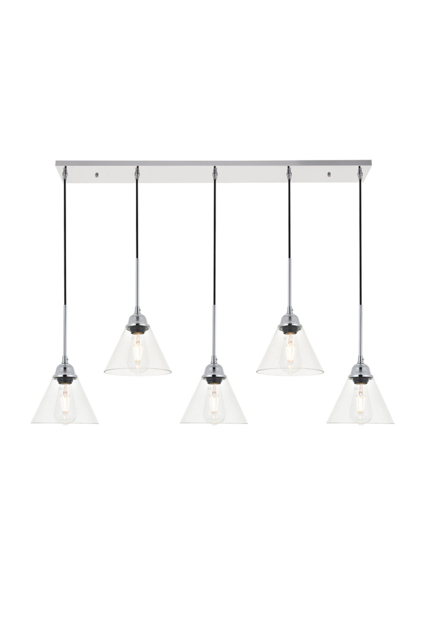 Living District LD4017D48C Histoire 5 light chrome Pendant