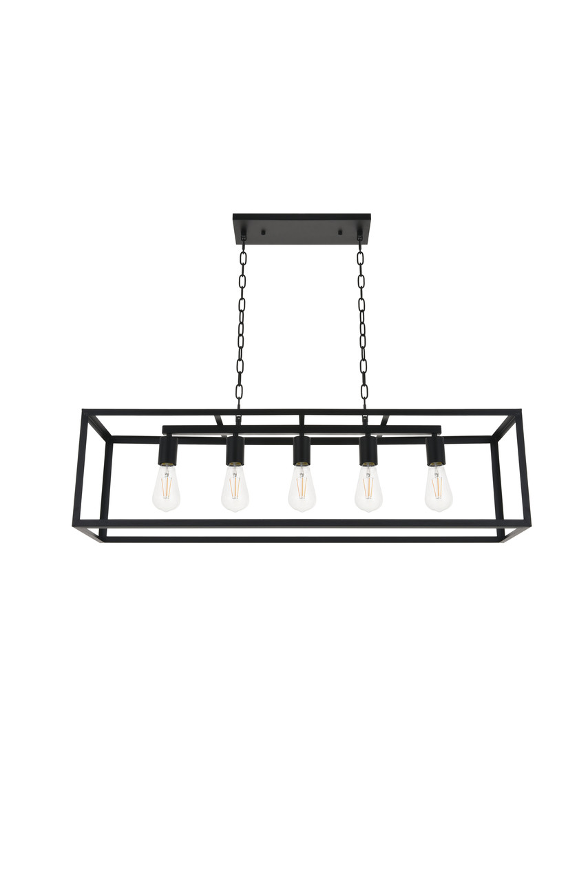 Living District LD4063D38BK Resolute 5 light black Pendant